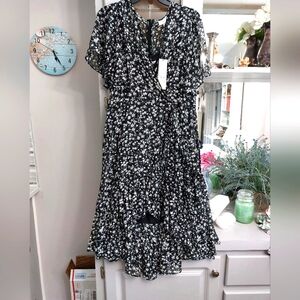 Calvin Klein small floral hilo dress 14 NWT